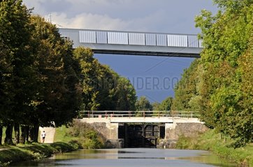 Viaduct Est LGV above Canal Haute-Saone France