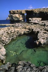 The Door in cliff of Qwara on the island of Gozo Malta
