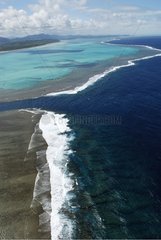 Coral reef barrier of the western lagoon New Caledonia