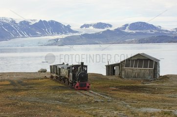Old mining train at Ny Alesund scientific station settlement