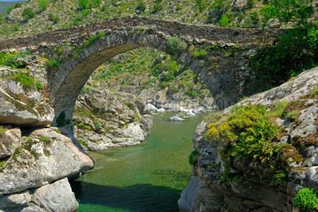 Bridge Asco Massif du Monte Cinto Corsican France