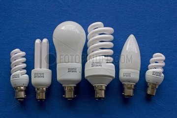 Vielzahl von kompakten Fluoresecent -Lampen mit niedriger Energie in Großbritannien