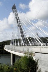 Le nouveau pont à haubans de Terenez  Bretagne  France
