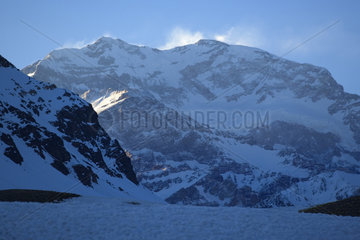 Aconcagua mount 6959m in winter  Andes Mountains  Argentina