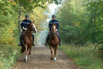 Republican Guards patrolling on horseback France]
