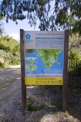 Sign of the coastal path Cape Lardier France