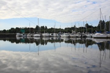 Pleasure boats in the marina of Le Teich France