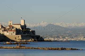 Winter evening over Antibes France