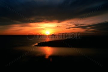Sunset on Mont Saint Michel Bay France