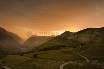 Village of La Grave sunset Oisans Alpes France