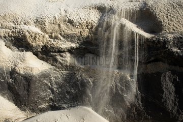 Flow of sand in the Havre de la Vanlée France
