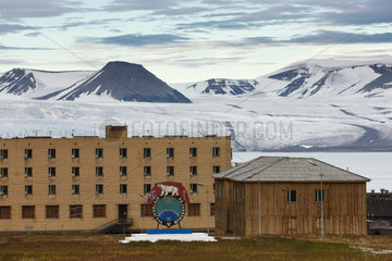 Russian mining town  Pyramiden  Spitzbergen Islands  Svalbard  Norway