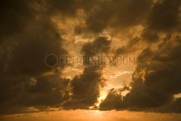 Sunset behind clouds Bahamas