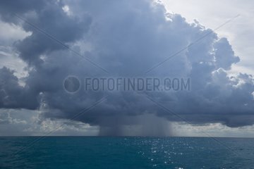 Stormy sky and rain above the sea Bahamas