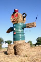 Straw man in a field Ducey Manche France
