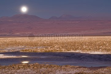 Moonrise over the Andes in Atacama Chile
