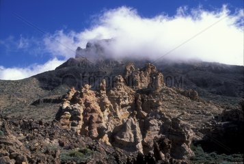 Pictes de Lavas in Las Canadas del Teide Tenérife eingefroren