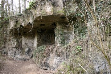 Artificial cave dug in a small cliff France