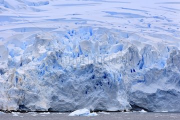 Antarctic glacier plunging into the ocean