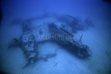 Wreck of plane in bay of Lecques Mediterranean Sea