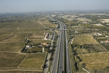 Motorway A7 near Orange in the Vaucluse France