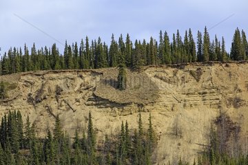 Erosion of the banks of the Teslin River - Yukon Canada