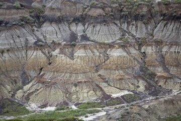 Eroded terrain with different geological strata - Canada