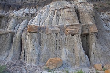 Eroded terrain with different geological strata - Canada