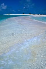 Isthmus of coral sand in the Caribbean Sea Venezuela