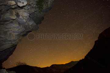 Starry sky seen from a cave - Sierras de Cazorla Spain