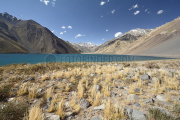 El Yeso dam  Cordillera of the Andes  Cajón del Maipo  Metropolitan Region of Santiago  Chile