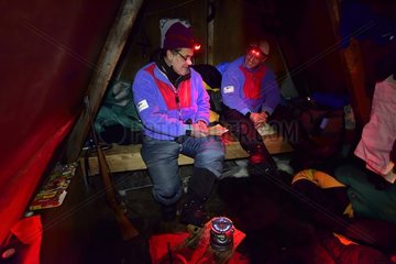 Inside the hut  Greenland  February 2016  At this time of the year the night is pitch-dark for 18 hours