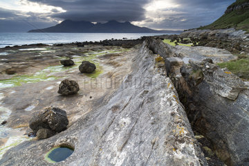 Isle of Rum from the island of Eigg - Small isles Hebrides