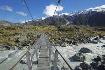 Bridge in Aoraki/Mount Cook National Park  South Island  New Zealand