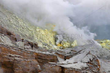 Indonesia  Java Island  East Java province  Kawah Ijen volcano  sulfur miner