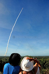 Take-off of the Ariane rocket observed by tourists  French Guiana