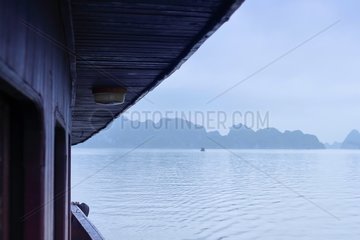 Halong Bay  UNESCO World Heritage  cruise and tourism on the bay  Vietnam