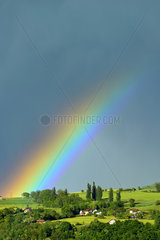 Rainbow after a storm on Bugey - France