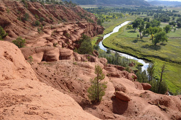 The Spearfish Formation along the Belle Fourche River in the area of Devils Tower  Wyoming  USA