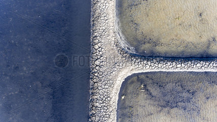Aerial view of the salt marshes of Guerande  Atlantic coast  France