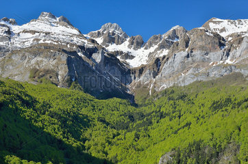 Cirque of Aspe in the spring. Aspe Valley  France