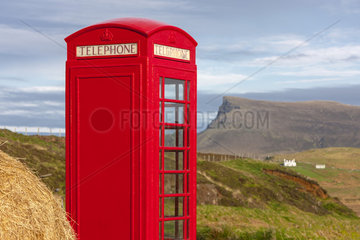 Red telephone booth  Skye  Hebrides  Scotland