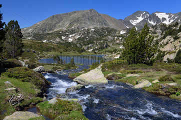Comassa lake and Carlit massif  Natural site classified Bouillouses. Pyrenees  France