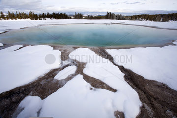 Grand Prismatic Spring in winter - Yellowstone NP USA