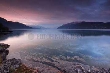 Landscape of Lake Bourget in Chindrieux  Savoie  France