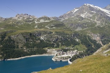 Chevril Lake Tignes Dam and Dome de la Sache - Alpes
