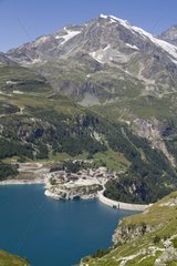 Chevril Lake Tignes Dam and Dome de la Sache - Alpes