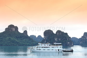 Halong Bay  cruise ship for tourism on the bay  Vietnam