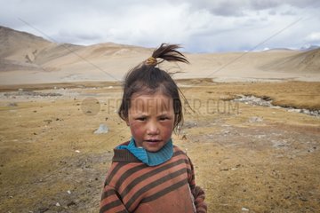 Portrait of a girl  Surroundings of Korzok  Leh  Ladakh  Himalayas  India