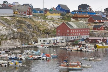 Colorful houses of Illulissat Disko Bay Greenland